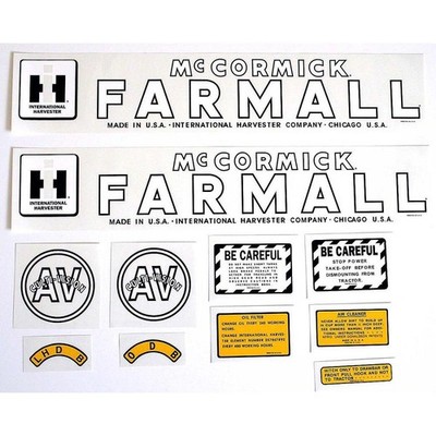 IH Av Culti-Vision 1945-52: Mylar Decal Set Fits International