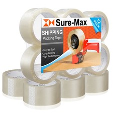 12 Rolls Clear Box Sealing Packing Tape Shipping - 2 mil 2" x 55 Yards 165' 
