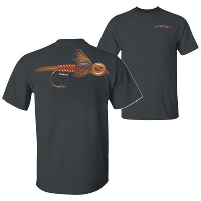 Simms Nymph Fly T-Shirt, Precision Fishing Lure Graphic Tee with Realis