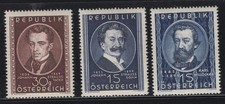 WC1_35426 AUSTRIA. 1949 AUSTRIAN COMPOSERS set. Sc.560-562. MNH