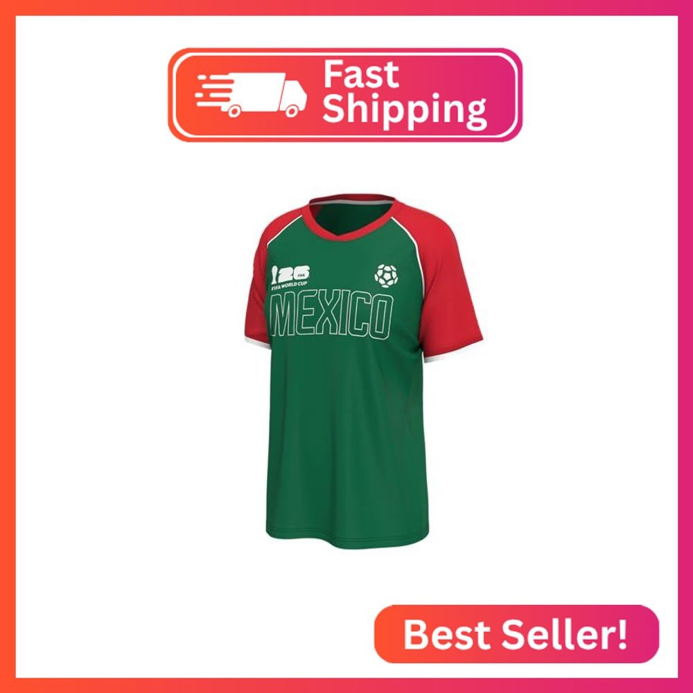 Outerstuff FIFA World Cup 2026 Women's Soccer Raglan Sleeve Top, Mexico, X-Large