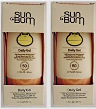 2 Tubes Sun Bum Daily Gel Sunscreen Moisturizer SPF 50 1.7 fl oz Each Exp. 11/25