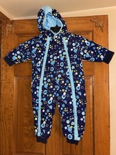 Baby Snowsuit Rugged Bear Blue Floral Winter Puffer Bunting Quality Sz 24 Months