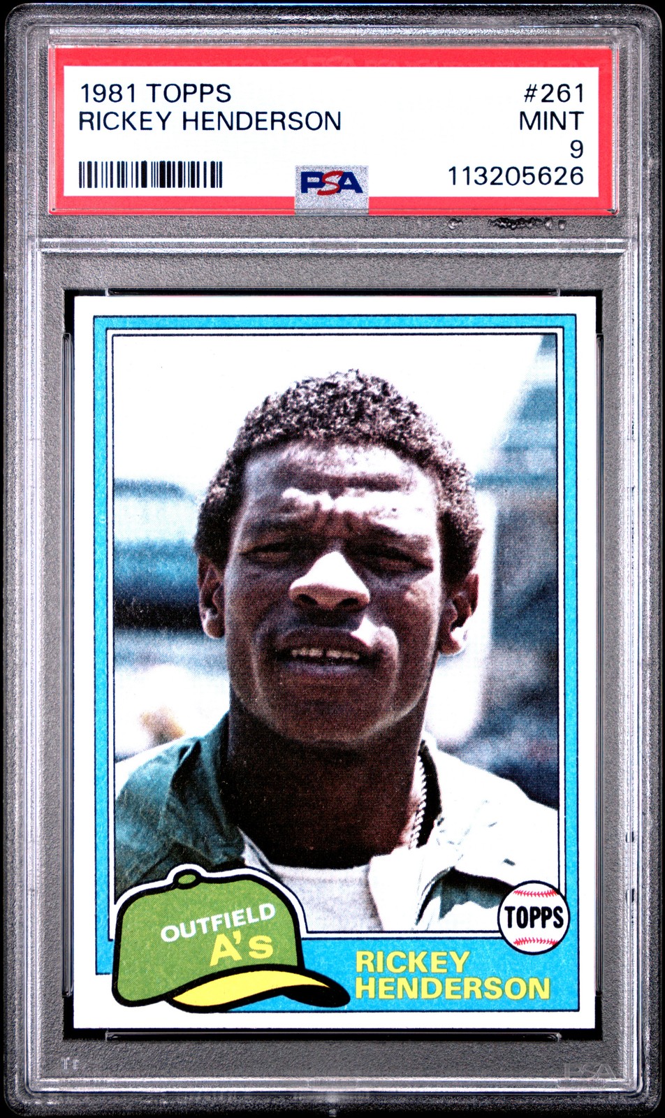 1981 TOPPS #261 RICKEY HENDERSON PSA 9