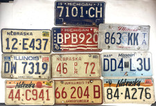 Vintage Assorted License Plates Lot Of 10 Man...