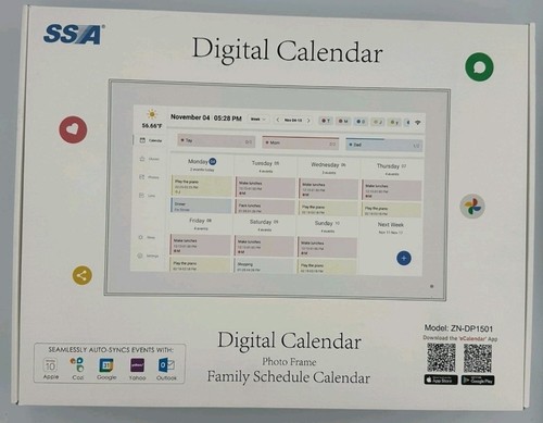Digital Calendar, 15.6 Inch Wall Planner Electronic Calendar & Chore Chart New!