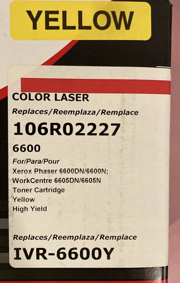 Tóner de alta capacidad Innovera 106R02227 para Phaser 6600, amarillo Foto 2 de 3