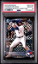CHARLES MCADOO 2025 BOWMAN CHROME 1ST BCP-150 BLACK X-FRACTOR /10 PSA 10 (SP,RC)