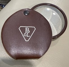 Vintage Bausch And Lomb Folding Pocket Magnifier In Leather Case