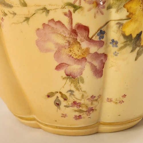 Ancien pot à biscuits craquelins melon ivoire Royal Worcester Blush 1893 Angleterre 6,5" - Photo 11/24