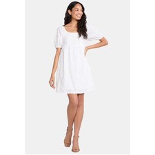 Time and Tru White Eyelet Babydoll Dress Puff Sleeve Women’s XL 16–18