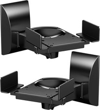 WALI Speaker Wall Mounts, Dual Side Clamping Bookshelf Standard, Black
