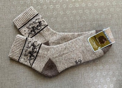 Made in Mongolia Sheep Wool UNISEX Socks Size US 10 EU 44-46 NEW 100% Natural