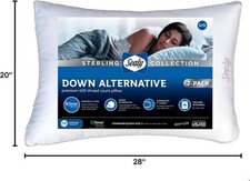 Sealy Sterling Collection Down Alternative Pillows 400 Thread Queen - 2 Pack