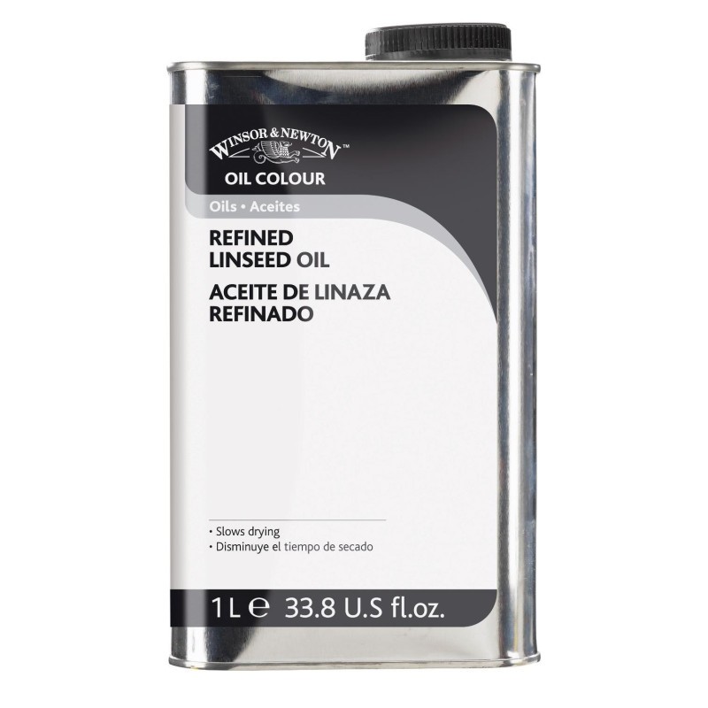 Huile de lin raffinée Winsor & Newton 1L pour augmenter la brillance et la transparence