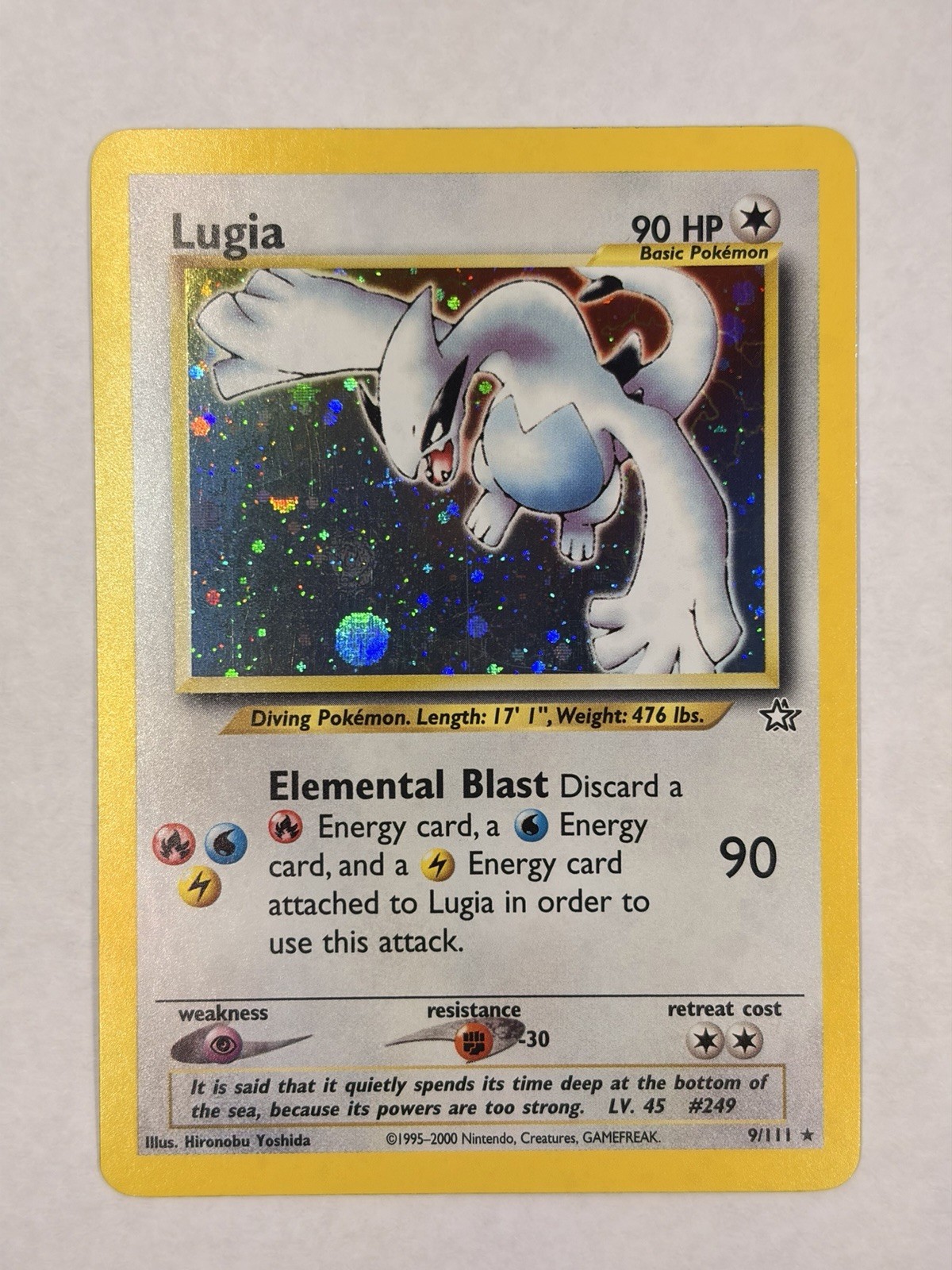 Lugia - 9/111 - Pokemon Neo Genesis Unlimited Holo Rare Card WOTC NM