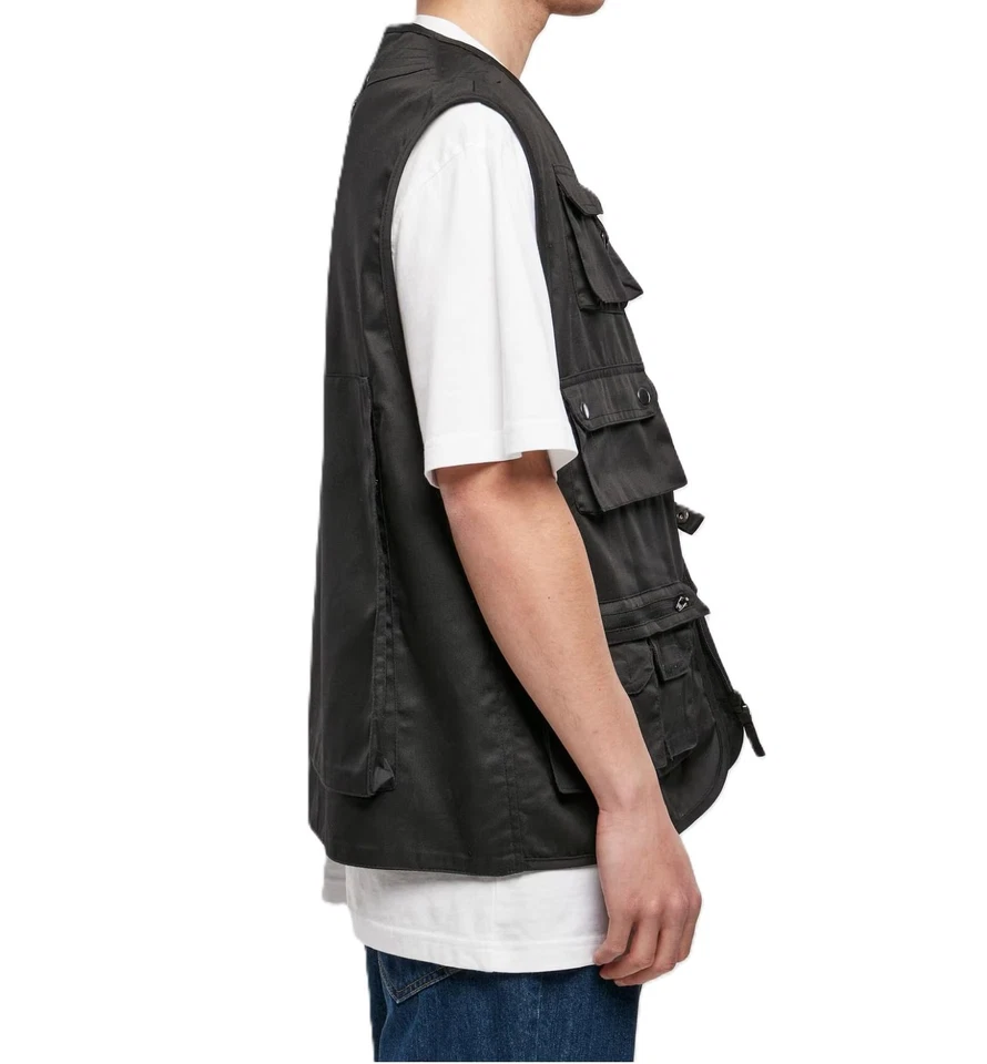Multi-pocket Fashion Work Vest For Daily Wear in Polyester-Cotton Twill - Image 4 of 4