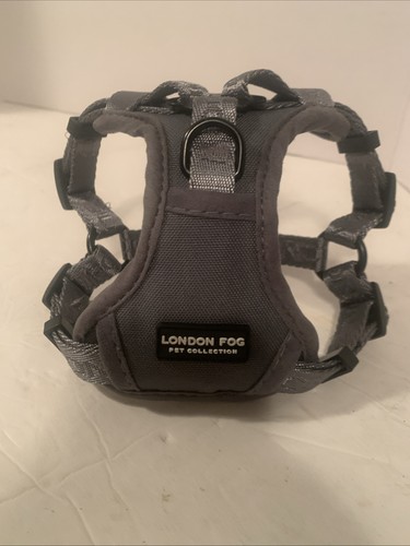 London Fog Dog Harness Pet Collection Gray Black Size XS For Tiny Dog