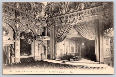 Antique Monaco Postcard MONTE CARLO le Casino Salle de Theatre