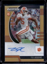 2020 Panini Prizm Draft Tee Higgins Neon Orange Auto /149 Clemson Tigers 107