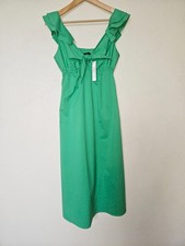 NWT Drew Tie Front Lisa Dress Size XS Kelly Green Poplin Midi Anthropologie