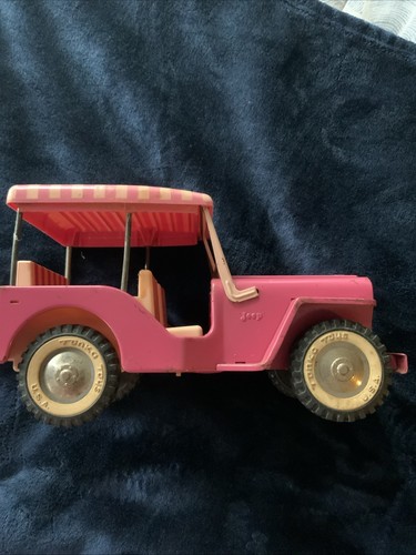 VINTAGE Tonka Pink Beach Surrey Jeep, Truck, Pressed Steel Toy Vehicle - Picture 9 of 12