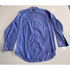 Ralph Lauren Men's Yarmouth Button Down Shirt Pinpoint Oxford Blue Size 16-35