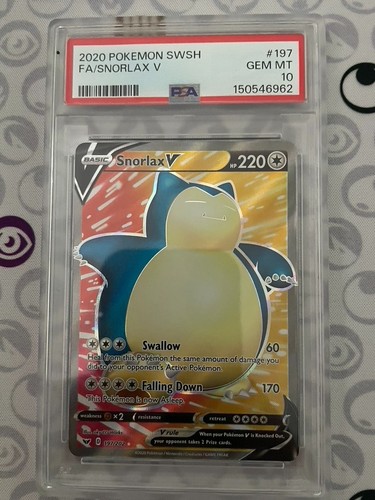 Snorlax V graded PSA 10 for sale on eBay
