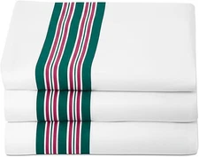 Linteum Textile Receiving Hospital Baby 3 pack, White/Blue & Pink Stripes 