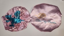 NEW Satin Hair Bonnet Reversible Adjustable Adult Large Blue Sky Bundles Pink