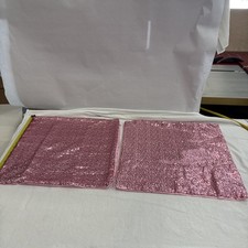 2Pcs Decorative Sequin Throw Pillow Covers for Party, 16x16 inch, Pink