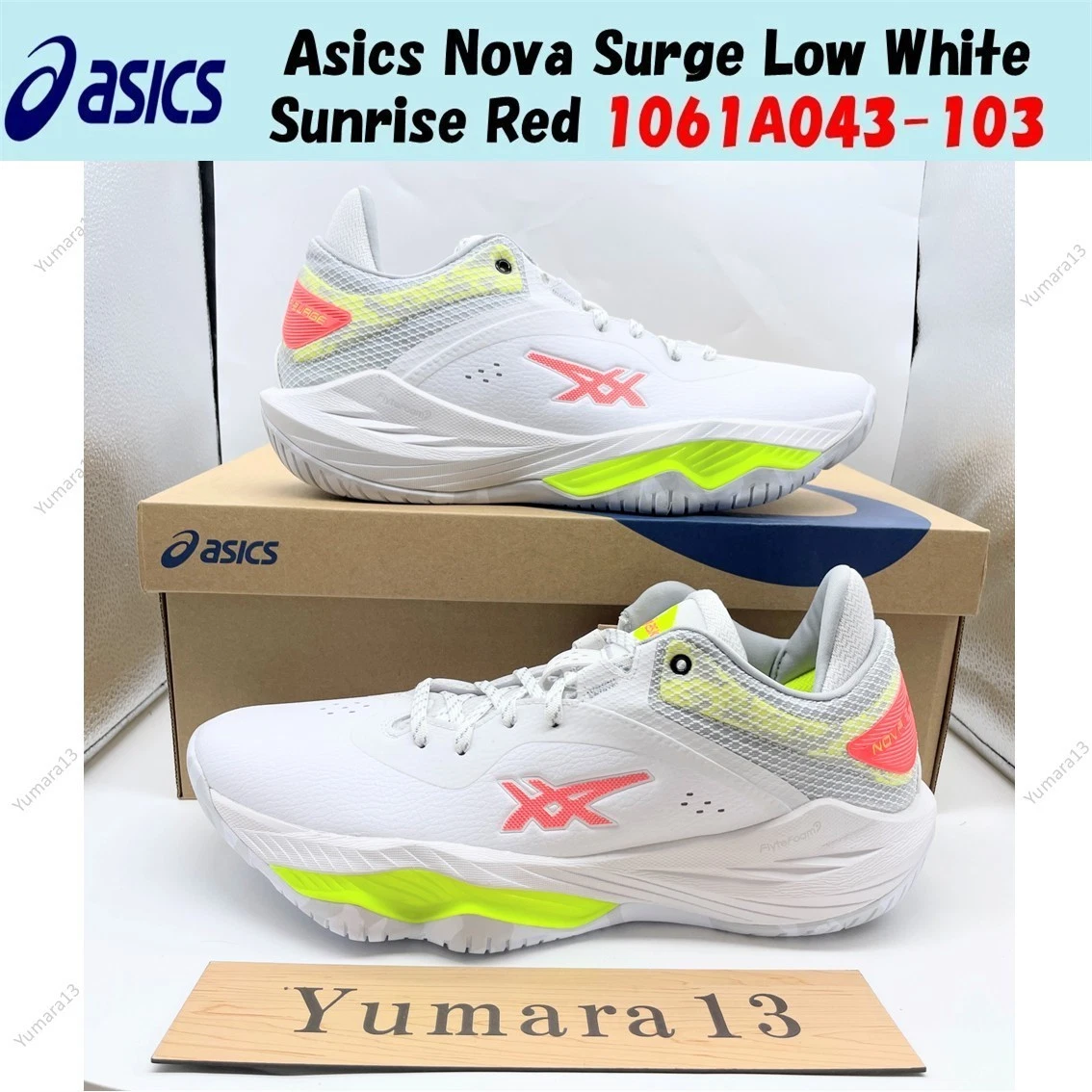 新品⭐︎asics NOVA SURGE LOW 30cm Asics Nova Surge Low White Neon Yellow for sale | eBay