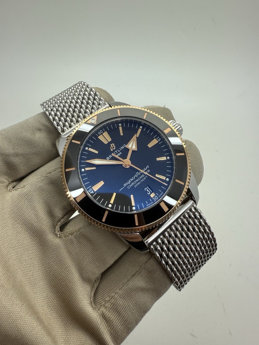 2021 Breitling Superocean Heritage Gold Steel Black Dial 44 Watch