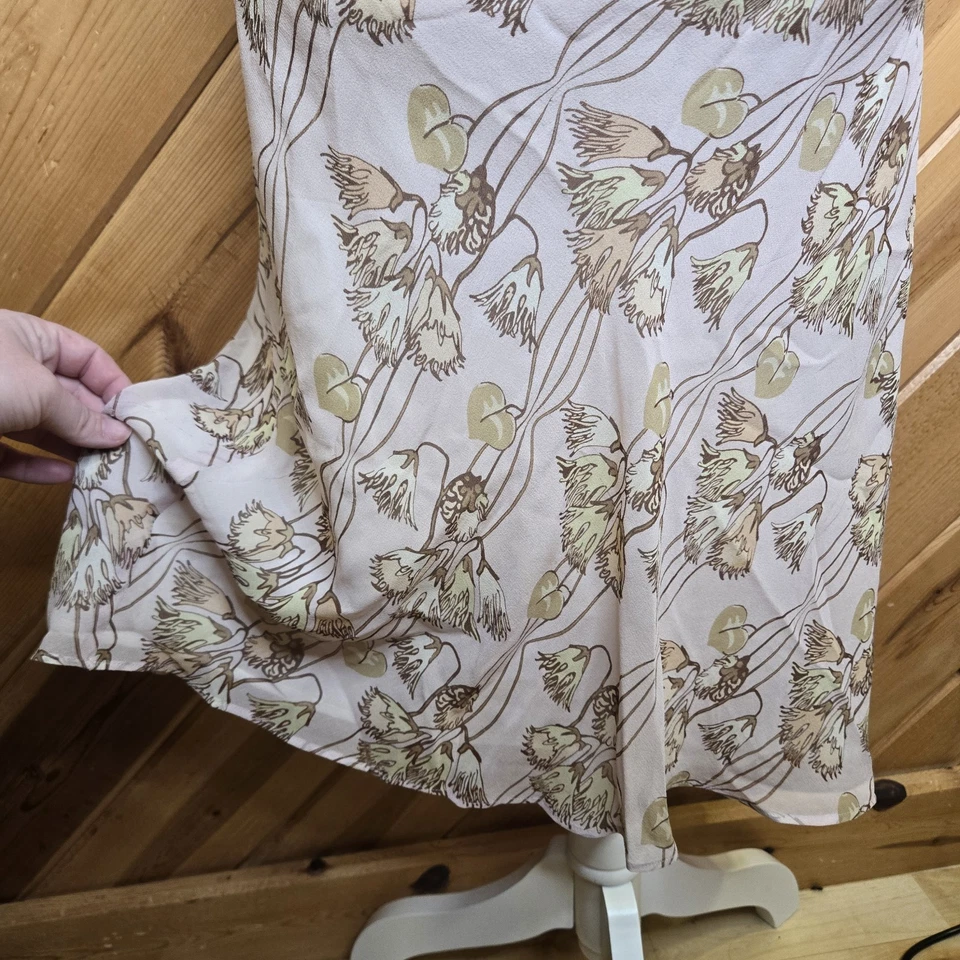 Y2K Kenneth Cole Fairy Whimsy Artsy Romantic  V Neck Size 14 100% Silk Midi - Image 3 of 4