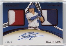2020 Immaculate Rookie Dual Memorabilia Signatures Red /25 Gavin Lux Auto 8d4