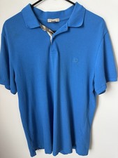 Burberry Polo Collared Short Sleeve Shirt Light Blue Mens Sz Large AUTHENTIC