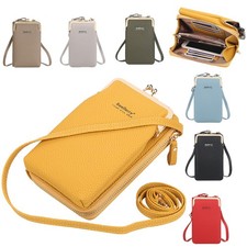 Phone Shoulder Bag Cross Body Purse Leather Strap Card Holder Wallet Case Cover