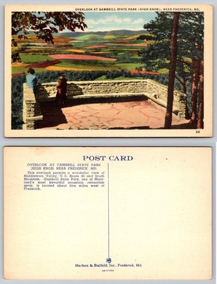 Gambrill State Park High Knob Overlook Frederick MD Vintage Postcard Linen