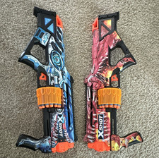 ZURU XSHOT Foam Dart Blasters Lot of 2 Blue/Black Red 25 for each one