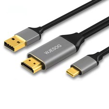HDMI to USB C Adapter Cable 6.6ft 4K 60Hz with USB Power Adapter,HDMI Male to...