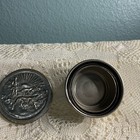 Vintage Collapsible Tin Cup w/ Embossed Hunting Dog Scene, Pocket Size — photo 7