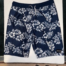 Hurley Teen Boys Hawaiian Print Drawcord Board Shorts Size 12-13 Swim Trunks