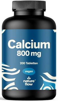Calcium Tabletten Hochdosiert - 200 Stück - 800mg pro Tag - Vegan - Laborgeprüft