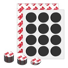 Magnetic Dots,Round Magnets with Adhesive Backing,Small 1.2" x 1.2", Black