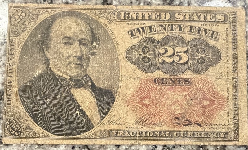 25 Cent U.S. Fractional Currency  1874 Issue # ? Great Piece Of History 063002