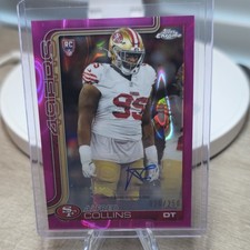 2025 Topps Chrome -49ers 18 Card Lot Feature Alfred Collins Auto 020/250 Pink