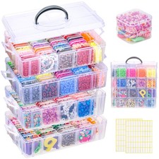 Stackable Bead Organizer 4 Tier 120 PCS Small Boxes Storage Container Craft