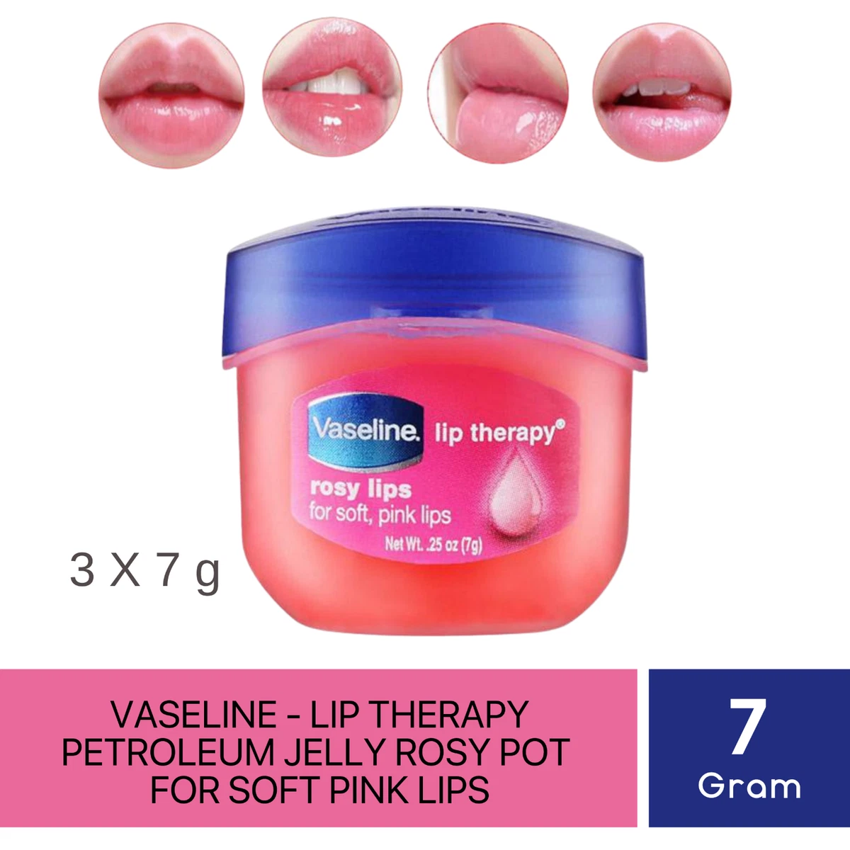 VASELINE Sensitive Dry Lip Balm Therapy Care Petroleum Jelly Rosy