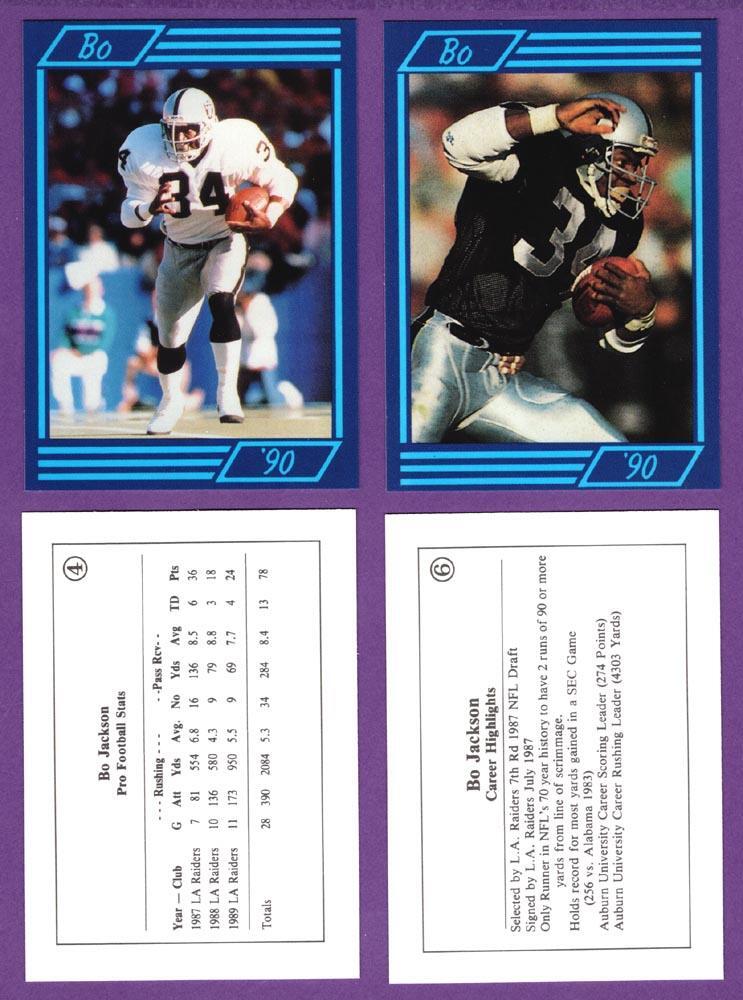 Bo Jackson Los Angeles Raiders Football Two Sport Superstar Cards