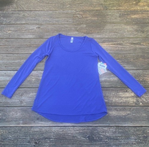 Lularoe Lynnae Solid blue long sleeve tee size XS new with tags - Picture 9 of 9